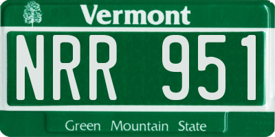 VT license plate NRR951