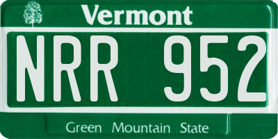 VT license plate NRR952