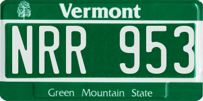 VT license plate NRR953