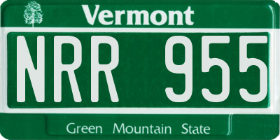 VT license plate NRR955