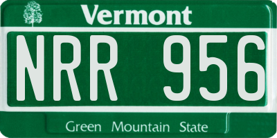VT license plate NRR956