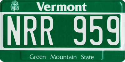 VT license plate NRR959