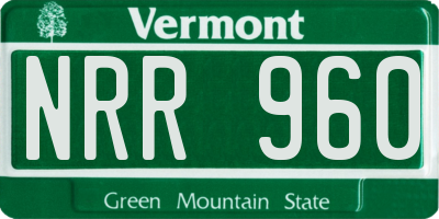 VT license plate NRR960