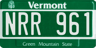 VT license plate NRR961