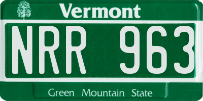 VT license plate NRR963