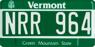 VT license plate NRR964