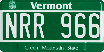 VT license plate NRR966