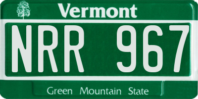 VT license plate NRR967