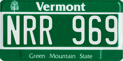 VT license plate NRR969