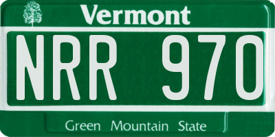 VT license plate NRR970