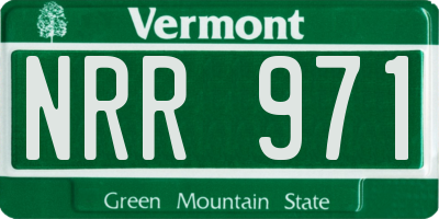 VT license plate NRR971
