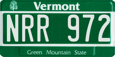 VT license plate NRR972
