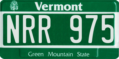 VT license plate NRR975