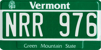 VT license plate NRR976