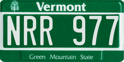 VT license plate NRR977