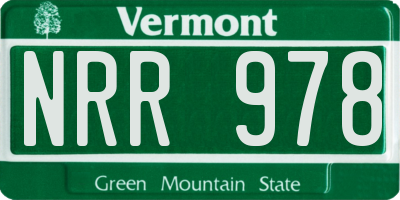 VT license plate NRR978