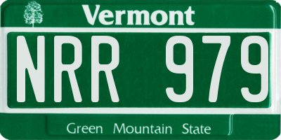 VT license plate NRR979