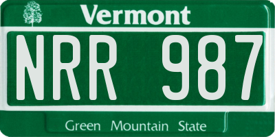 VT license plate NRR987