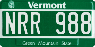 VT license plate NRR988
