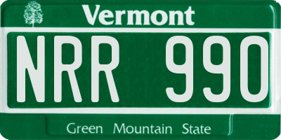 VT license plate NRR990