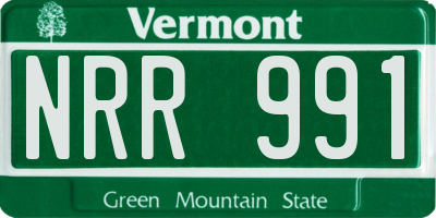 VT license plate NRR991