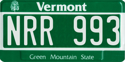 VT license plate NRR993