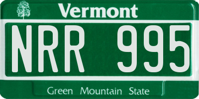 VT license plate NRR995