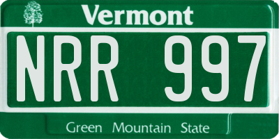 VT license plate NRR997
