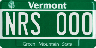 VT license plate NRS000