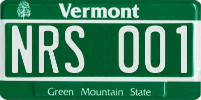 VT license plate NRS001