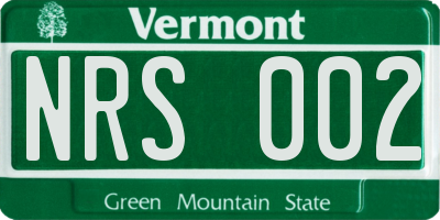 VT license plate NRS002