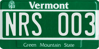 VT license plate NRS003
