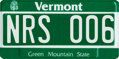 VT license plate NRS006