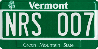 VT license plate NRS007