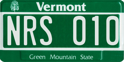 VT license plate NRS010