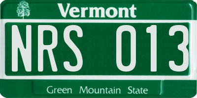 VT license plate NRS013