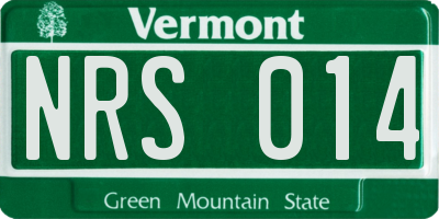 VT license plate NRS014