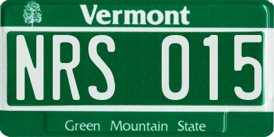 VT license plate NRS015