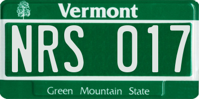 VT license plate NRS017