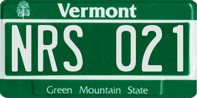 VT license plate NRS021