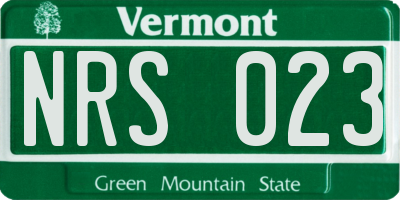 VT license plate NRS023