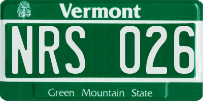 VT license plate NRS026