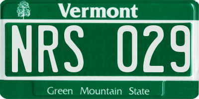 VT license plate NRS029