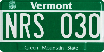 VT license plate NRS030