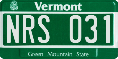VT license plate NRS031