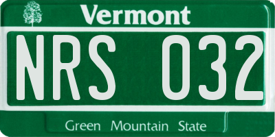 VT license plate NRS032