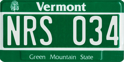 VT license plate NRS034