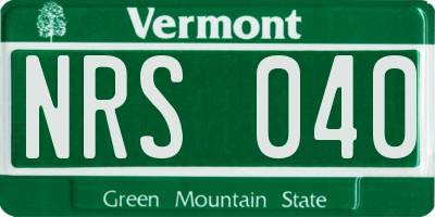 VT license plate NRS040