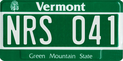 VT license plate NRS041
