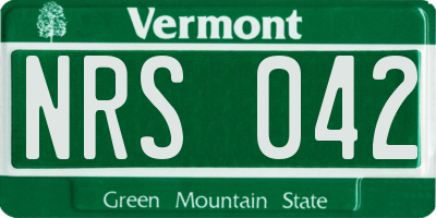VT license plate NRS042